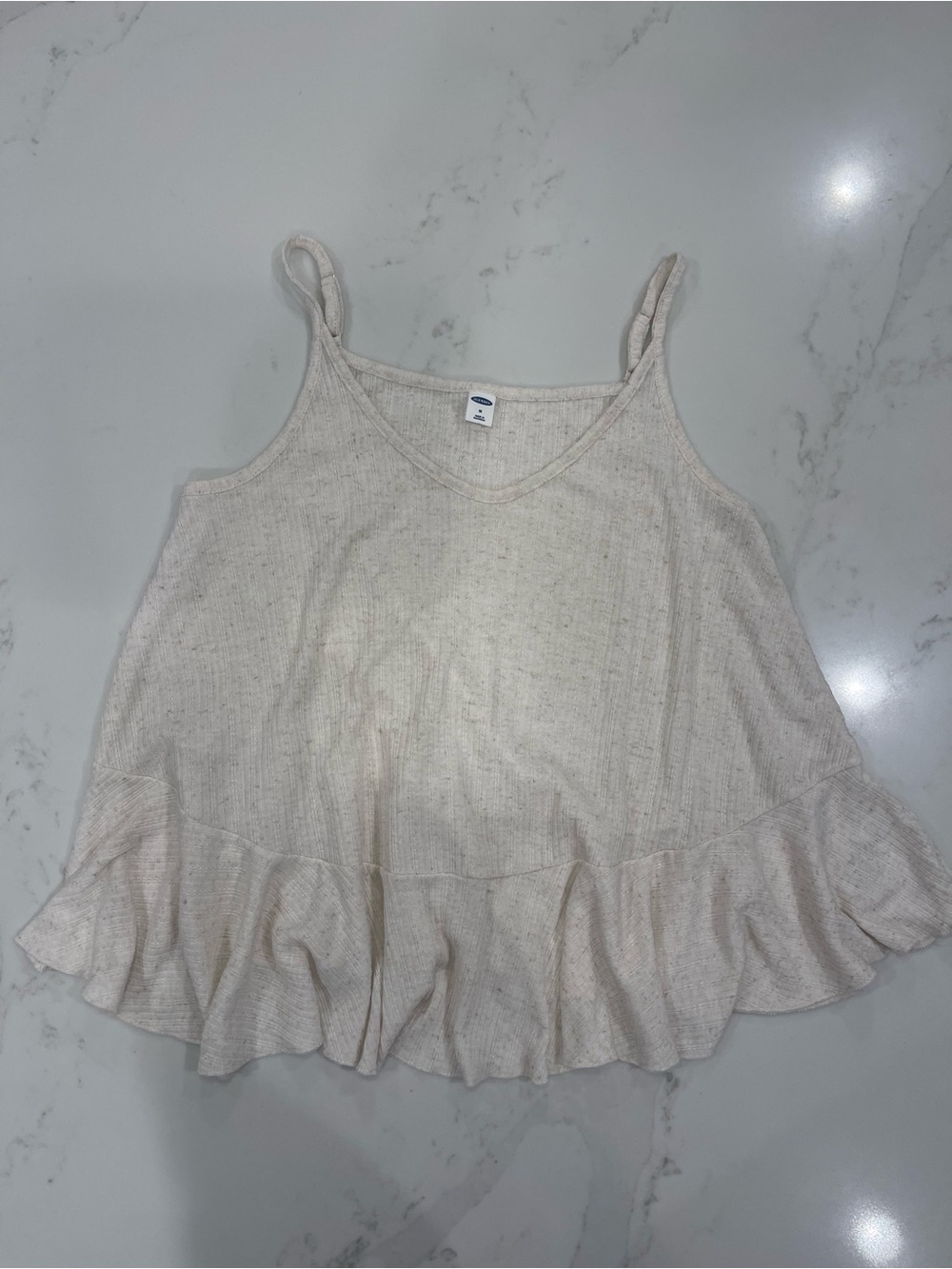 Old Navy Soft Cream Ribbed Scoop Tank